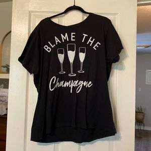Blame the champagne black womens cut tee 3XL